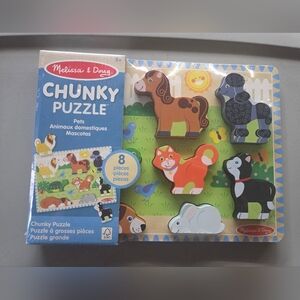 NEW Melissa & Doug Chunky Puzzle - Vibrant Pet Animals